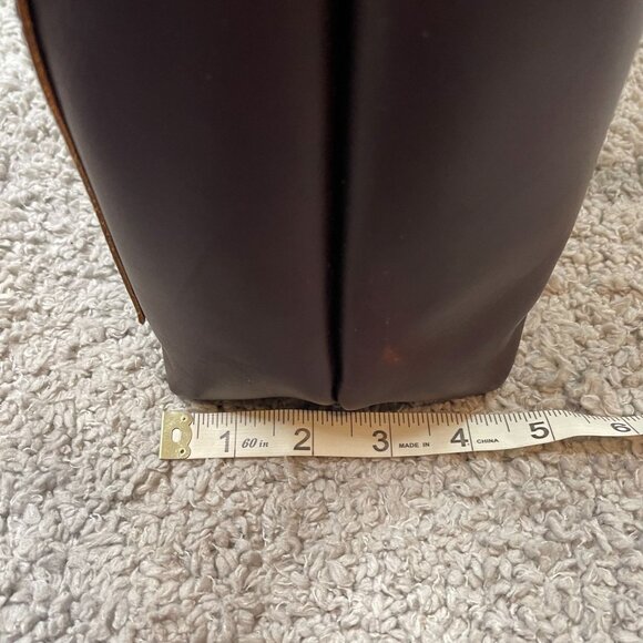 Portland Leather Compant Brown Leather Medium Tote Shoulder Bag - Picture 8 of 8